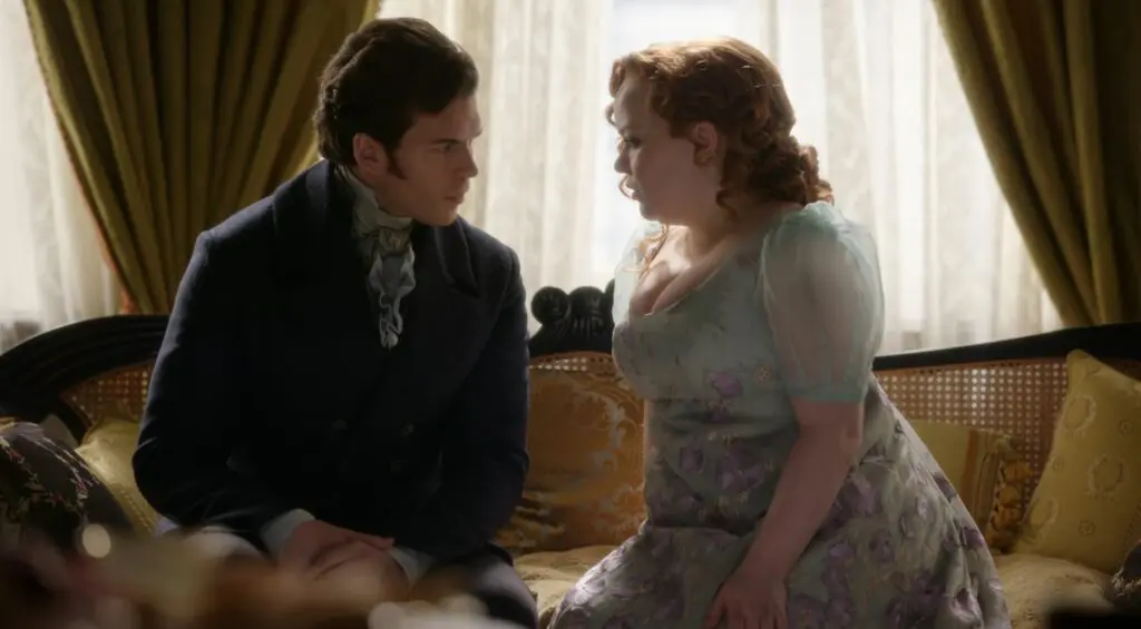 Colin Bridgerton and Penelope Featherington in Bridgerton Season 3, Episode 6