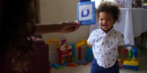 A baby learning words for the first time in Netflix series Babies season 1