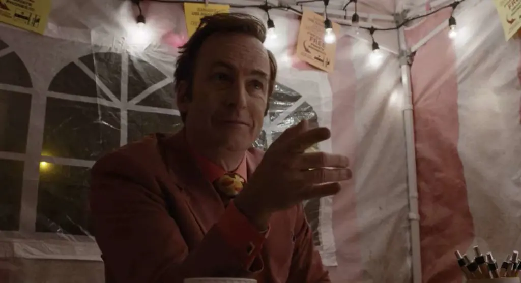 Saul sells his pre-programmed phones in "Magic Man"