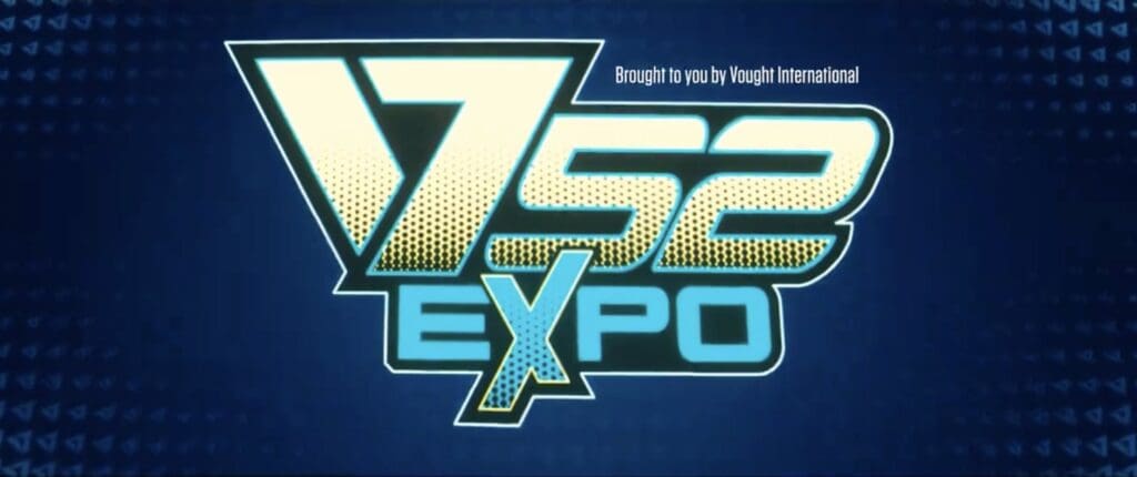 Vought's V52 Expo Branding image used for recap for The Boys Season 4, Episode 5