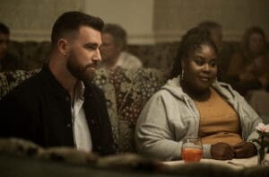 Travis Kelce and Raven Goodwin in Grotesquerie Episode 7