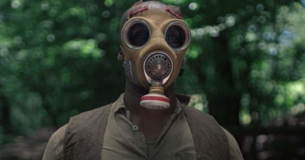 McNabb wearing his ominous gasmask in Teacup