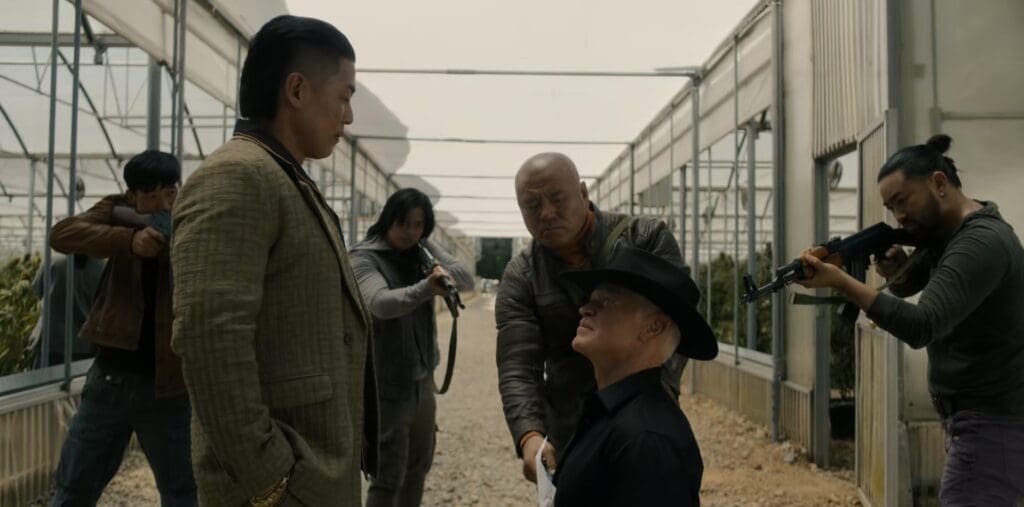 Rich Ting and Neal McDonough in Tulsa King