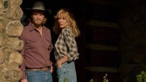 Luke Grimes and Kelly Reilly in Yellowstone