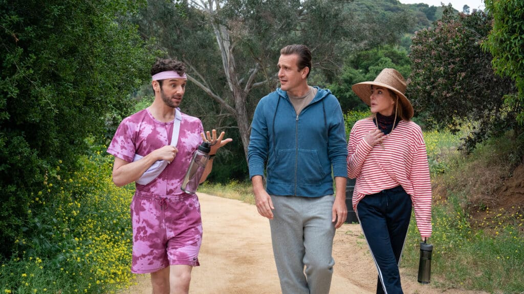 Michael Urie, Jason Segel and Christa Miller in Shrinking