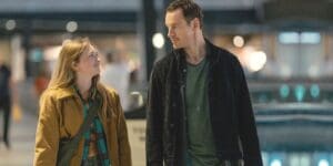 India Fowler and Michael Fassbender in The Agency