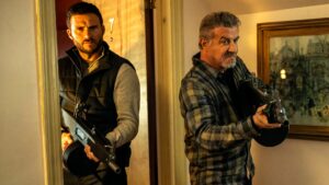 Scott Eastwood and Sylvester Stallone in Alarum