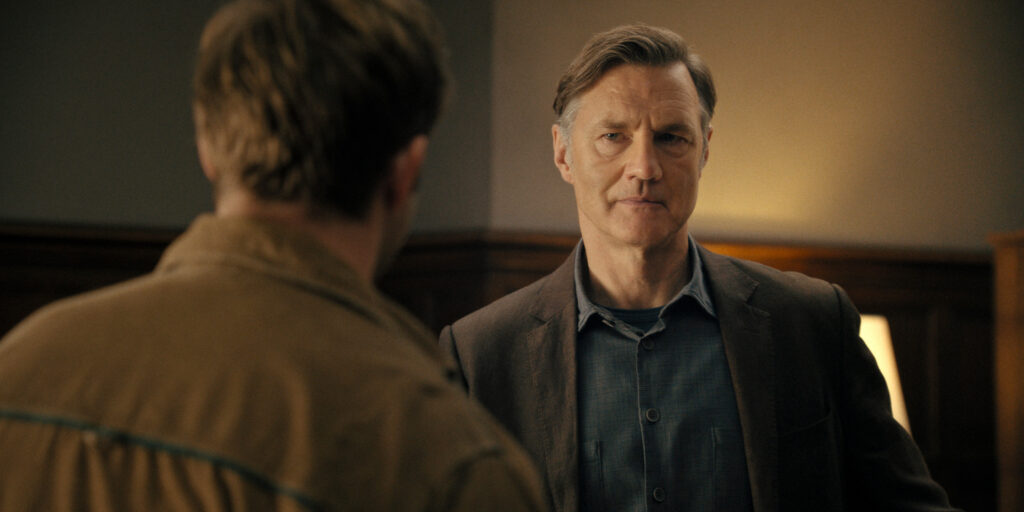 Leo Woodall and David Morrissey in Prime Target