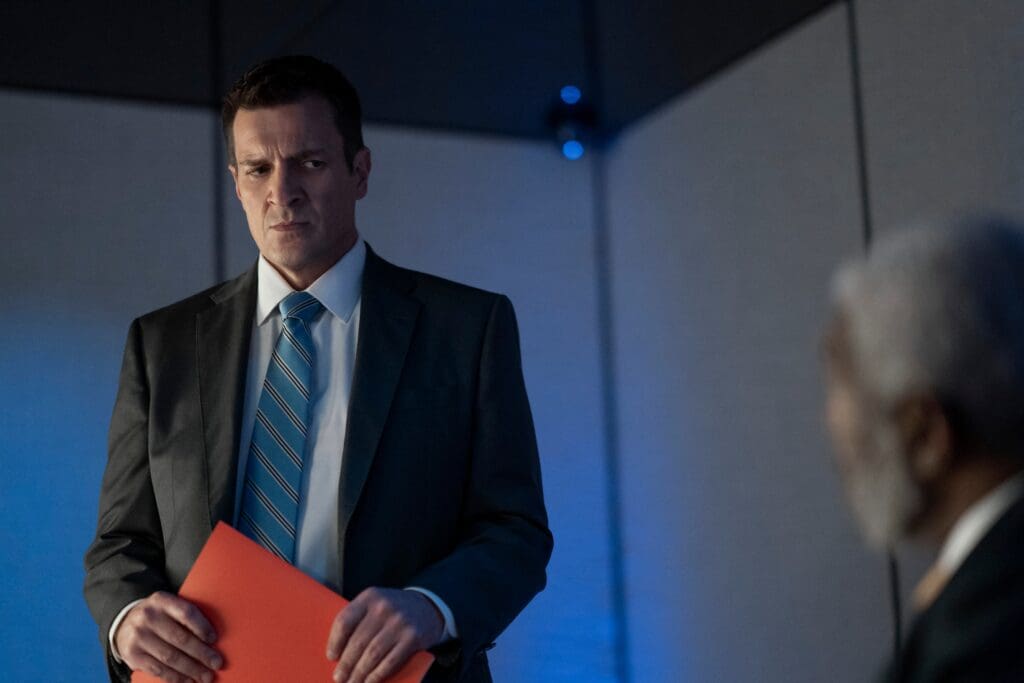 Nathan Fillion as Alton West in Episode 205 of The Recruit.