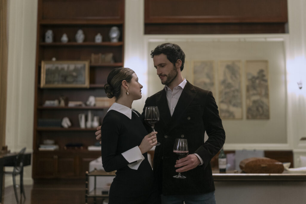 (L to R) Elise Kibler as Sloane, Rob Heaps as Tomas Bala in episode 203 of The Night Agent.