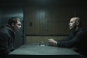 (L to R) Gabriel Basso as Peter Sutherland, Berto Colon as Solomon in episode 207 of The Night Agent.