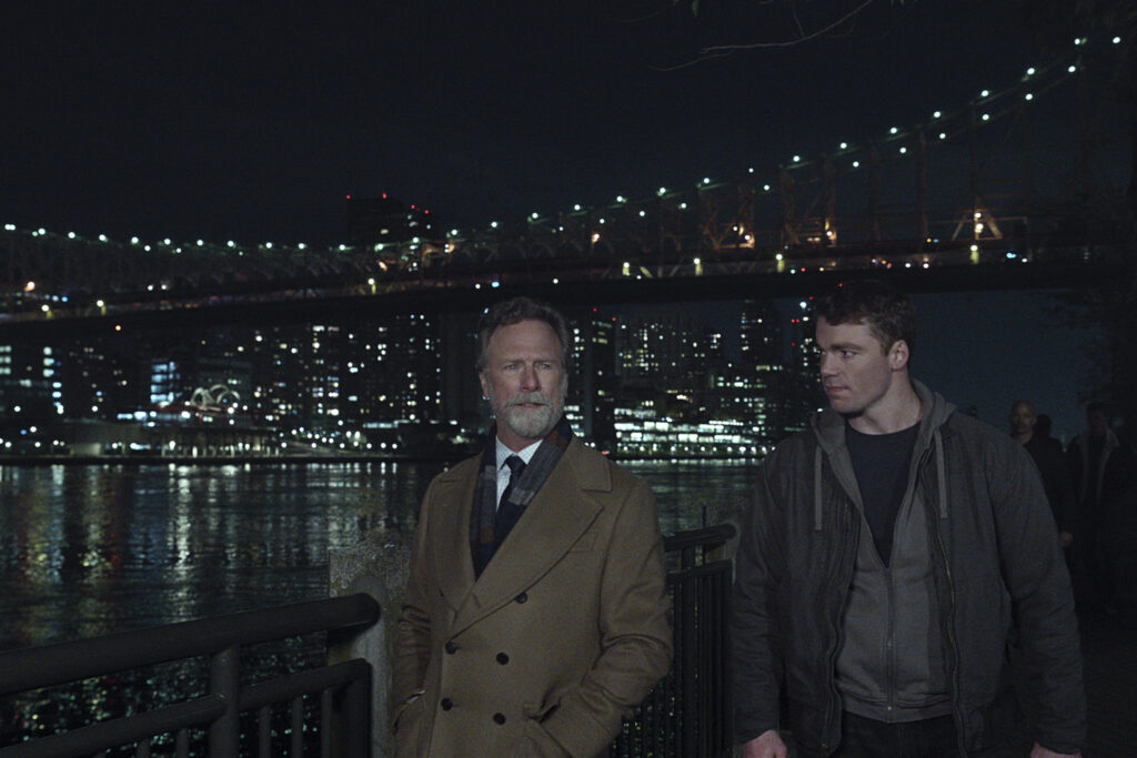 (L to R) Louis Herthum as Monroe, Gabriel Basso as Peter Sutherland in episode 208 of The Night Agent.