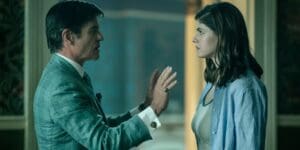 Harry Hamlin and Alexandra Daddario in Mayfair Witches