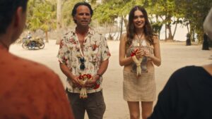 Walton Goggins and Aimee Lou Wood in The White Lotus