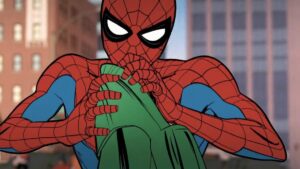 Spider-Man dons his iconic red and blue suit in Your Friendly Neighborhood Spider-Man