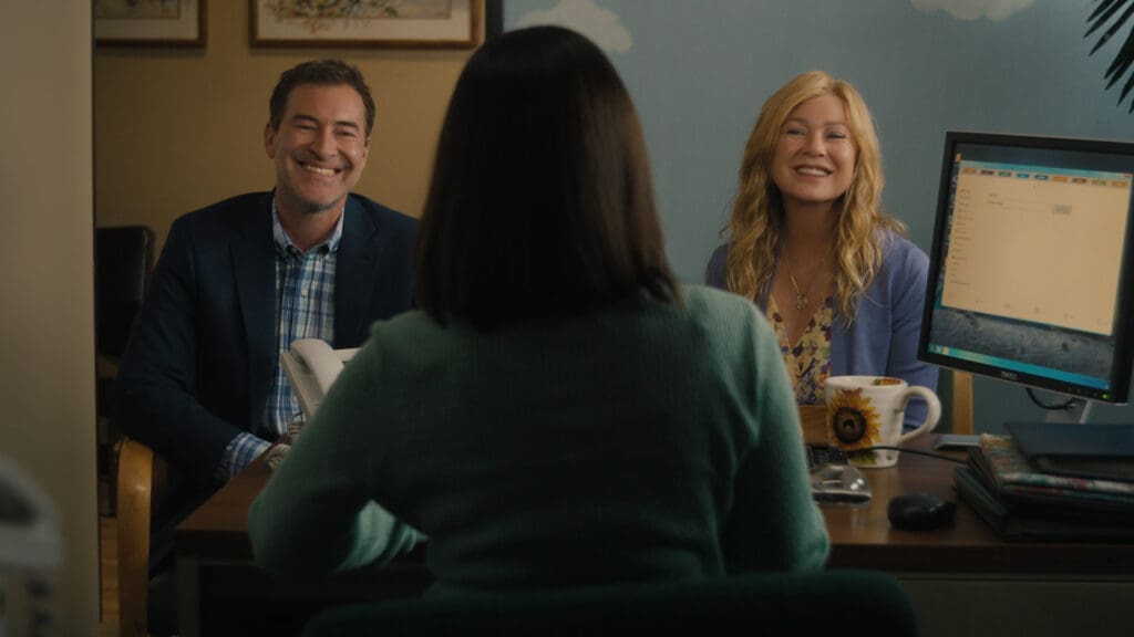 Mark Duplass and Ellen Pompeo in Good American Family