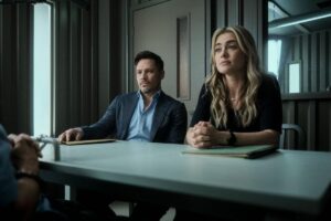 Nick Wechsler and Melissa Roxburgh in The Hunting Party