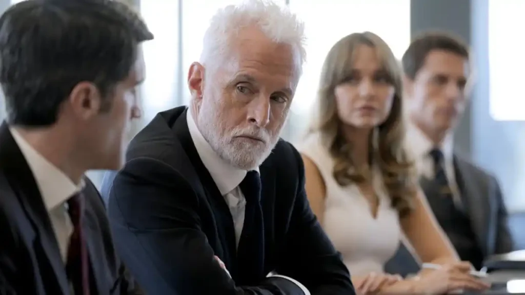 (l-r) John Slattery as Leo Drummond, Madison Iseman as Sarah Plankmore, Wade Briggs as Brad Noonan
