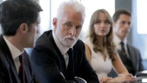 (l-r) John Slattery as Leo Drummond, Madison Iseman as Sarah Plankmore, Wade Briggs as Brad Noonan