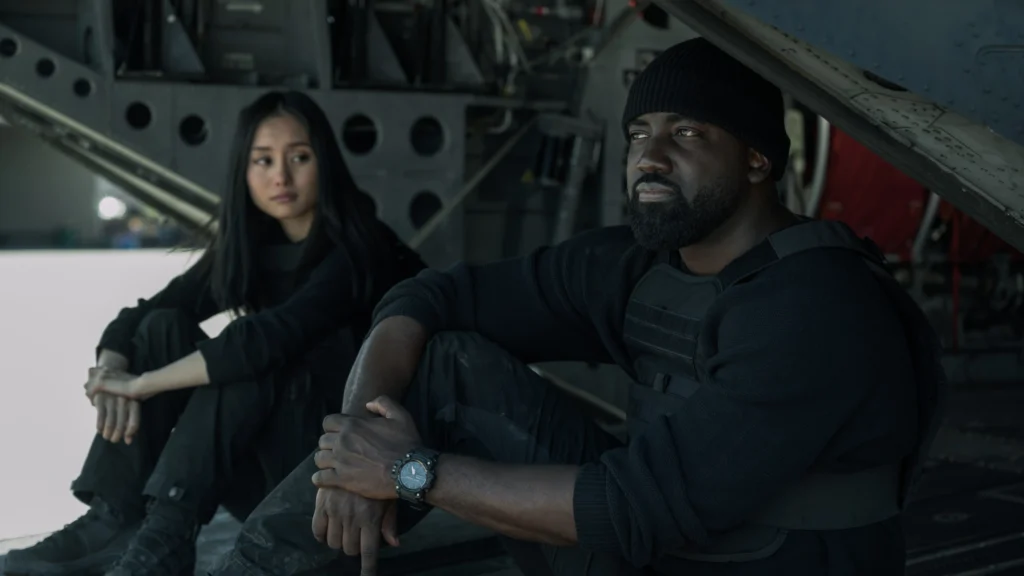 Shioli Kutsuna and Shamier Anderson in Invasion Season 3