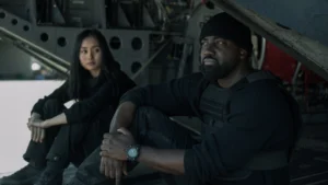 Shioli Kutsuna and Shamier Anderson in Invasion Season 3