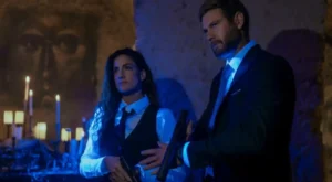 Rona-Lee Shimon and Tom Hopper in The Terminal List: Dark Wolf