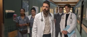 Ashleigh LaThrop, Aury Krebs, Zachary Quinto, Alex MacNicoll, and Brian Altemus in Brilliant Minds Season 2