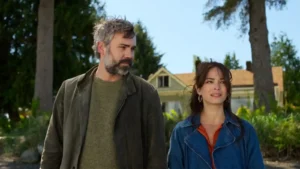 Rossif Sutherland and Kristin Kreuk in Murder in a Small Town Season 2