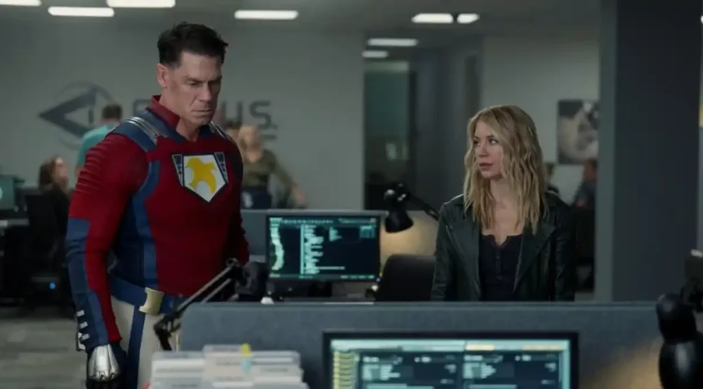 John Cena and Jennifer Holland in Peacemaker Season 2