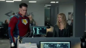 John Cena and Jennifer Holland in Peacemaker Season 2