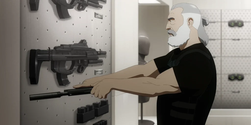 Liev Schreiber as Sam Fisher in Splinter Cell: Deathwatch S1.