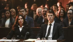 Lana Parrilla and Milo Callaghan in The Rainmaker