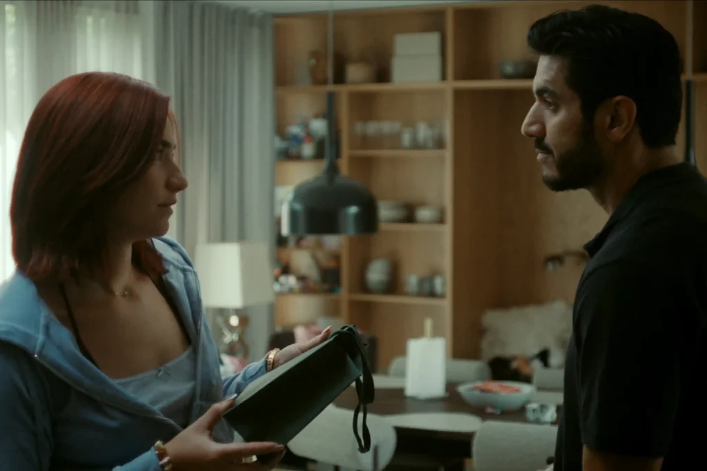 (L to R) Maria Cordsen as Ashley and Afshin Firouzi as Miran in The Asset.