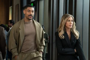 Aaron Pierre and Jennifer Aniston in The Morning Show Season 4