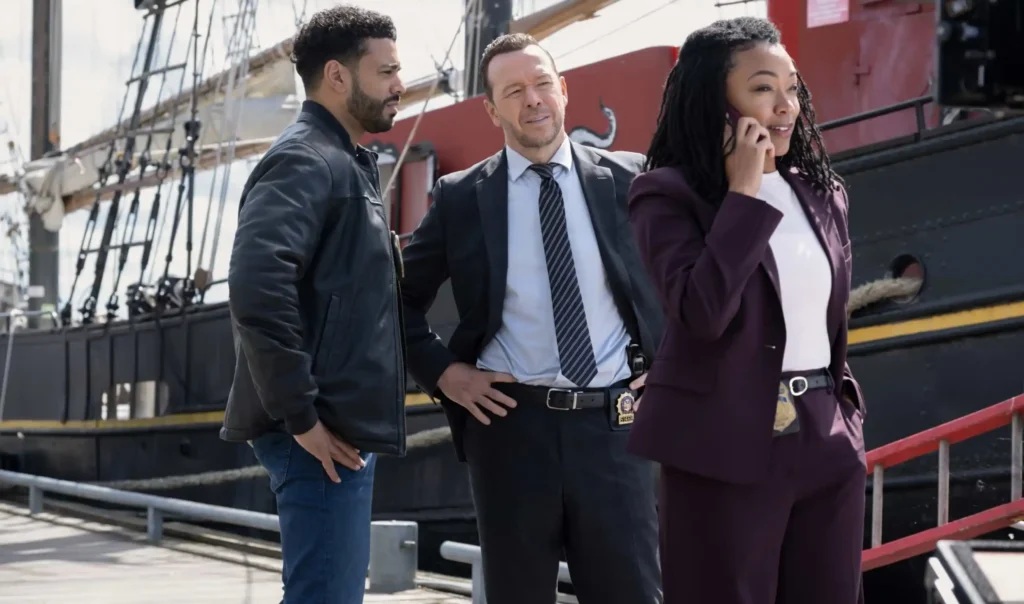Ryan Broussard, Donnie Wahlberg and Sonequa Martin-Green in Boston Blue