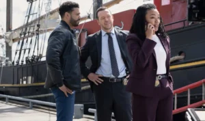 Ryan Broussard, Donnie Wahlberg and Sonequa Martin-Green in Boston Blue