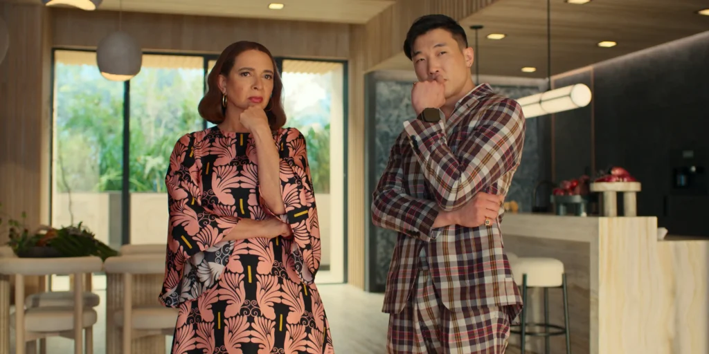 Maya Rudolph and Joel Kim Booster in Loot Season 3