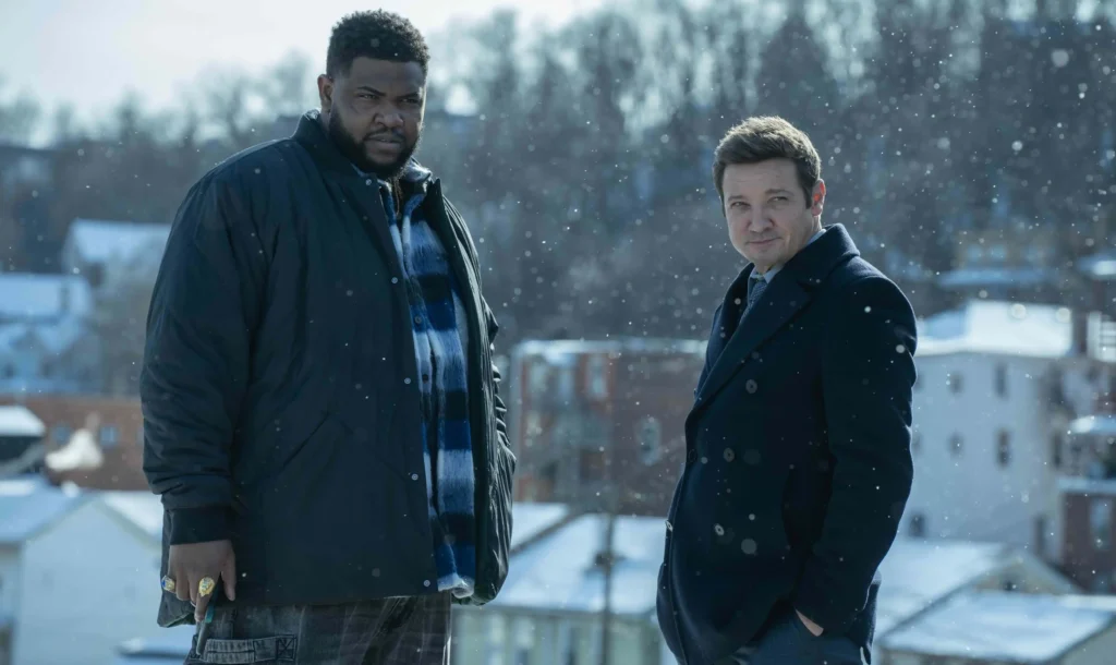 Tobi Bamtefa and Jeremy Renner in Mayor of Kingstown Season 4