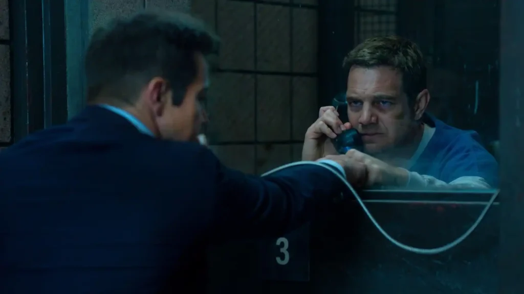 Jeremy Renner and Taylor Handley in Mayor of Kingstown Season 4