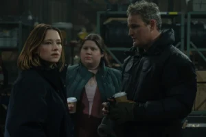 Haley Bennett, Theresa Cutknife and Jason Clarke in The Last Frontier