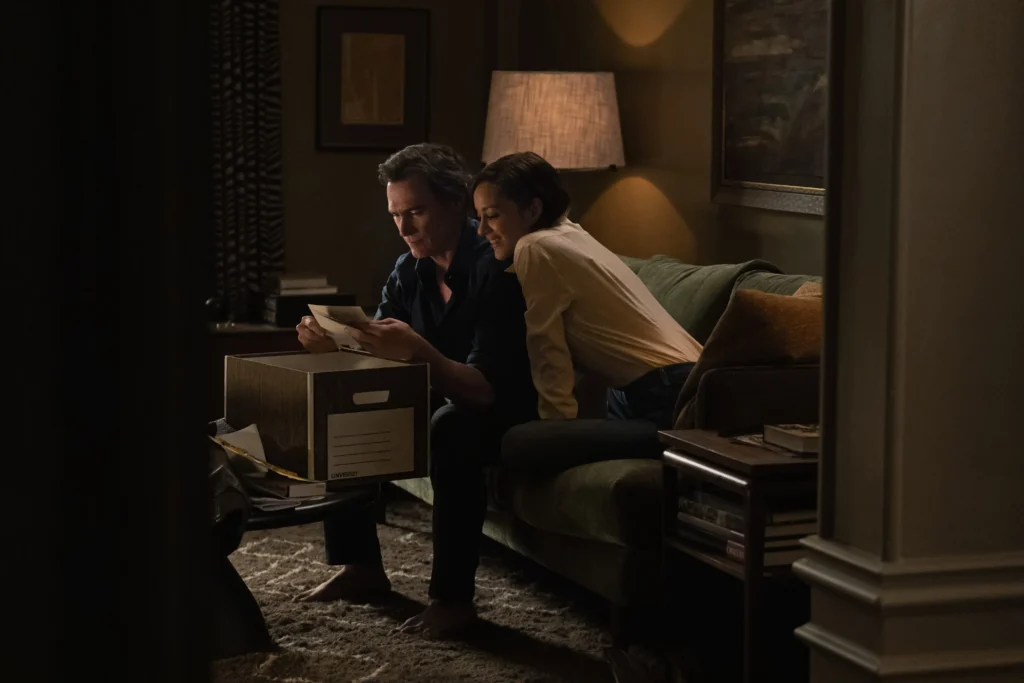 Billy Crudup and Marion Cotillard in The Morning Show Season 4