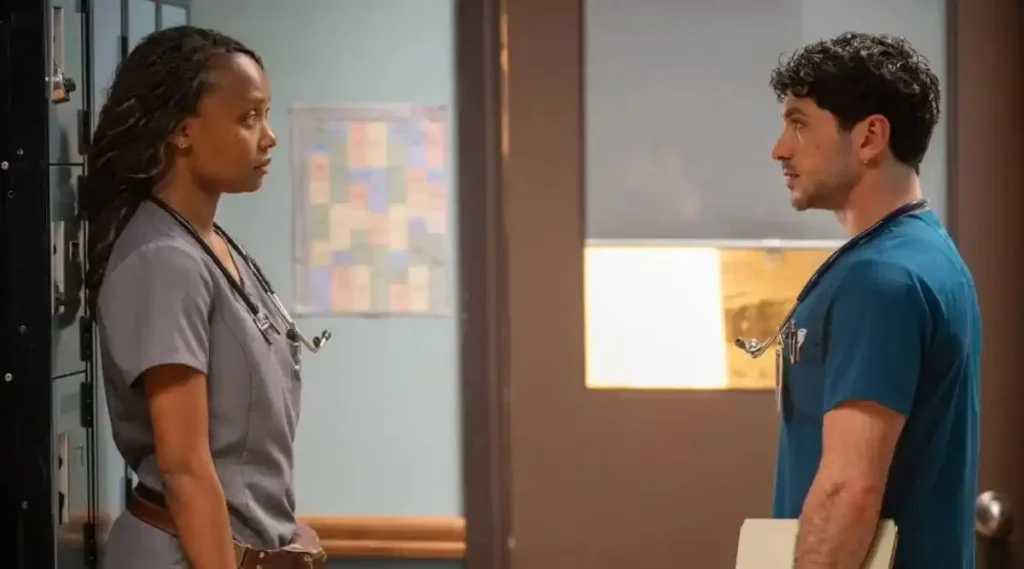 Ashleigh LaThrop and Al Calderon in Brilliant Minds Season 2