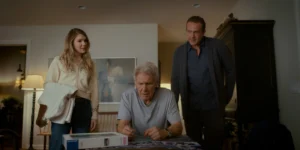 Lily Rabe, Harrison Ford and Jason Segel in Shrinking Season 3