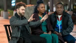 Daniel Radcliffe, Erika Alexander and Tracy Morgan in The Fall and Rise of Reggie Dinkins