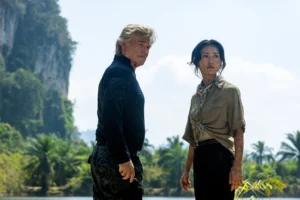Kurt Russell and Mari Yamamoto in Monarch: Legacy of Monsters Season 2