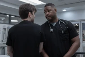 Patrick Ball and Luke Tennie in The Pitt Season 2