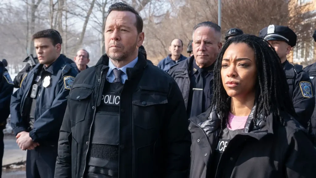 Mika Amonsen, Donnie Wahlberg and Sonequa Martin-Green in Boston Blue