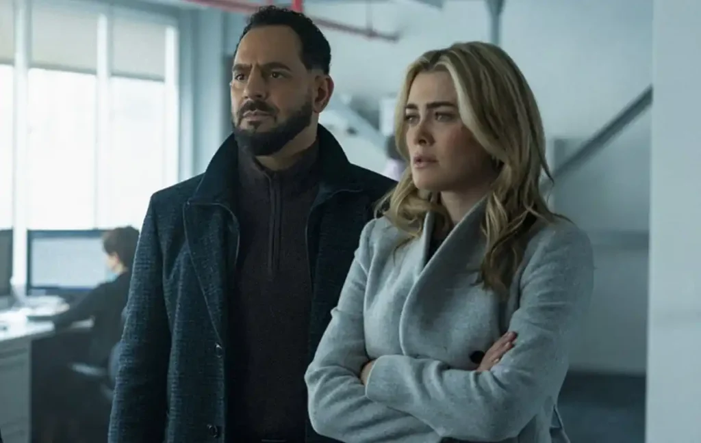 Patrick Sabongui and Melissa Roxburgh in The Hunting Party Season 2