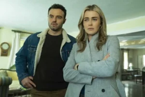 Josh McKenzie and Melissa Roxburgh in The Hunting Party Season 2