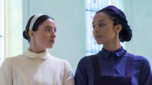 Lucy Halliday and Chase Infiniti in The Testaments